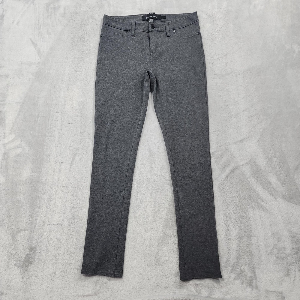 Calvin Klein Jeans Jeans Womens 4 Gray Mid Rise Skinny Knit Stretch Charcoal